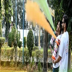 PRINT BHARAT Thunder Colour Cloud Holi Gadget | Natural and Herbal Gulal Spray Cylinder for Holi Celebration, Weddings, Photoshoots, Theme Parties - 4 Kg