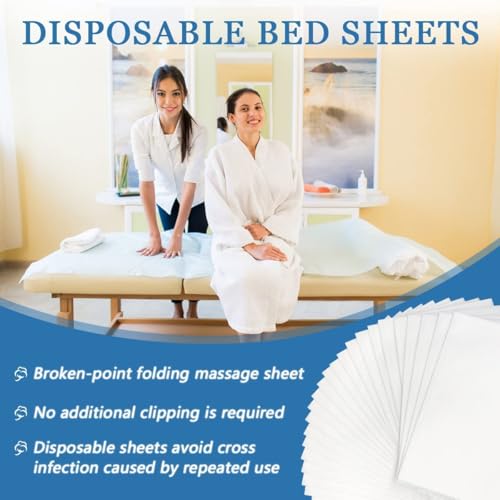 STORE77® Disposable Bedsheets Hospital Parlour Traveling, Clinic, Spa & Salon, and Hotel White Disposable Bedsheet/Massage Sheet for Hospital, Single Bed Sheets Use and Throw Size 31.5" X 80" Pcs 20