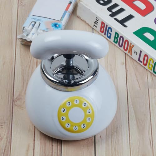 Pakhi Decor Smokeless Ceramic Push Down Ashtray for Cigarettes, Round, White (11387)