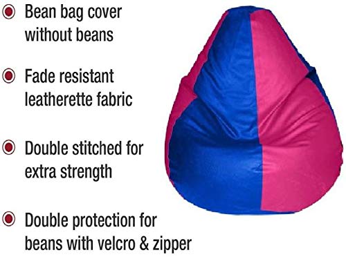 Blue Pink Bean Bag Cover with Blue Stool XXL - True 2 F