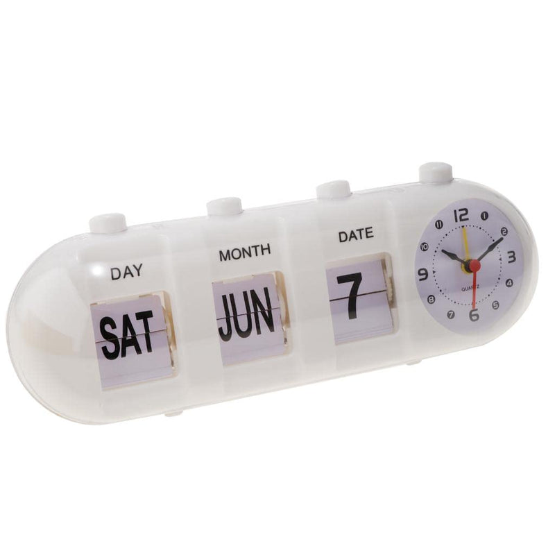 CALANDIS® Creative Digital Manual Flip Down Clock Desk Stand Page Quartz Clock White