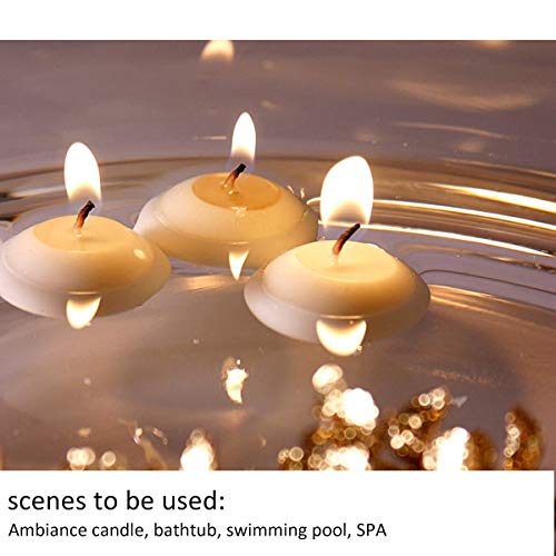 YIH 2" White Unscented Dripless Floating Tealight Shape Candles Set (24Pack)