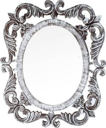 VAS Collection MDF Mirror Frame for Wall Decor,Bedroom,Living Room,Bathroom & Hallway,21"x17" (Silver,Brown)