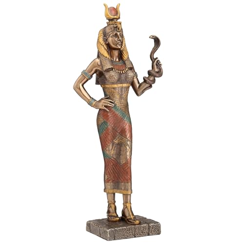 Veronese Design Egyptian Goddess Hathor Holding a Cobra Statue