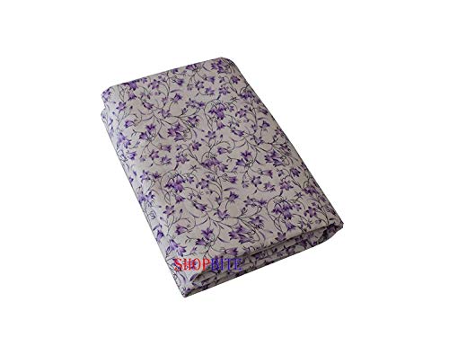 AQRATE Malmal Razai | Organic | Pure Cotton | Super Soft Heavy Warm Razai | Floral Embossed Design | Light Weight Rajasthani Cotton Razai | All Season (Double Bed, Purple)