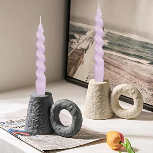 2-Pack of High-Performance, Long-Lasting, Smoke-Free & Drip-Free Spiral Wax Candles - Ideal for Relaxation, Ambiance, and Special Occasions - 5 Hour Burn Time, 7.5 Inches Tall (Purple)