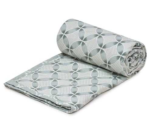 RRC Super Soft Brushed Microfiber Cotton Single Bed Dohar 140 GSM 3 Layered Quilted Dohar Soft Lightweight Reversible Printed AC Blanket Single Bed for All Season (Grey)