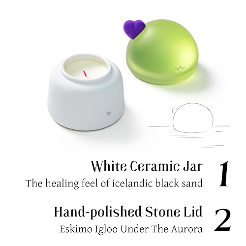 Unique Cute Green Purple Heart Candle, Iceland Aurora with Inspiration of Pure HOPE, Thank You Gifts Birthday Gifts for Girlfriend/Mom/Wife, Get-Well Gifts, Lemon Candle Refresh-soy wax 40 hours