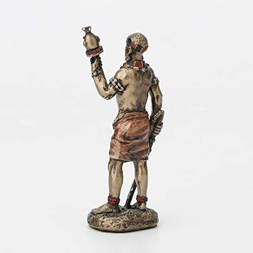 Veronese Design 3 1/2 Inch Ellugua Santeria Orisha God of Travelers, Crossroads and Fortune Cast Resin Hand Painted Antique Bronze Finish Statue Home Decor