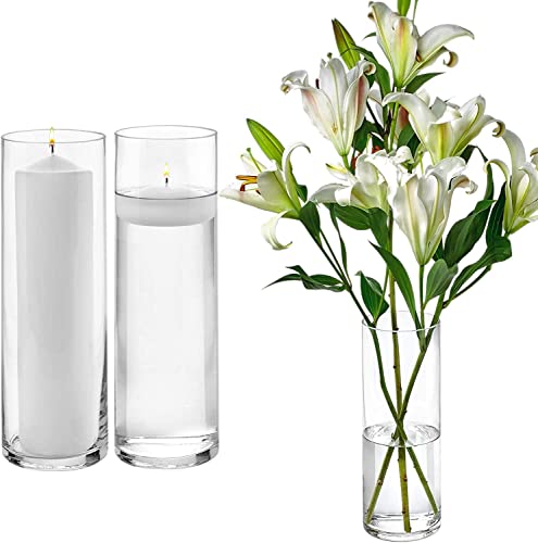 Cylender4x41144 Clear Cylinder Glass Vase/Candle Holder - 4" x 12"H Wholesale Lot Pack of 12 PCS