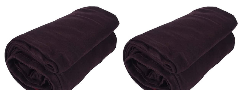 Wavva® Plain Fleece 2 Single Bed Blankets-Brown (Set of 2)