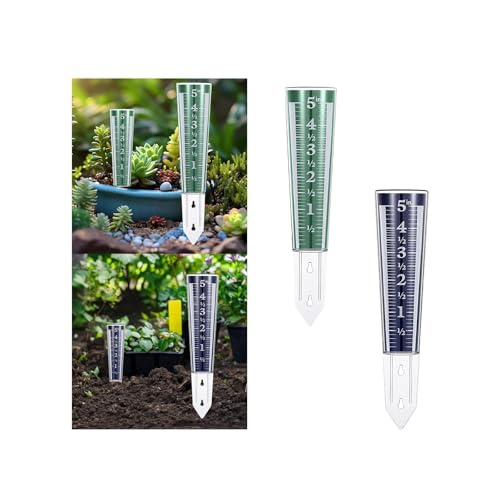 ATORSE Garden Rain Gauge Lawn Courtyard Patio Decorative Stake Water Measuring Tool Blue