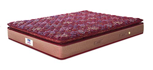 peps Springkoil Bonnell Pillow Top 10-inch Single Size Spring Mattress (Maroon, 72x42x10)