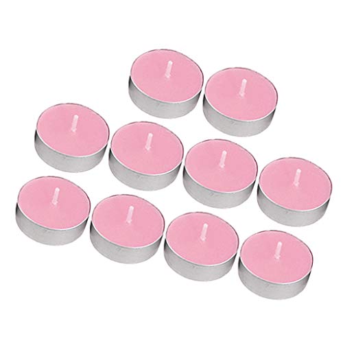 ATORSE® 10Pcs Smokeless Round Tealight Candles 3.5X1Cm Pink