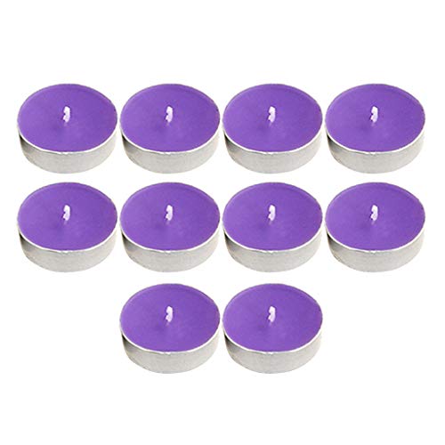 TOG 10pcs Smokeless Round Tealight Candles for Birthday | Festivals| Diwali| Pooja 3.5x1cm Purple'|Home & Kitchen| Home Decor| Candles'