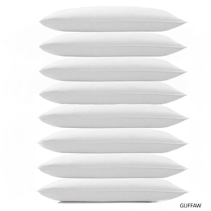 GUFFAW microfiber pillow filler for bed and sofa 12x18inch set of 8