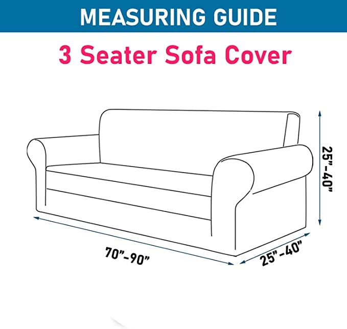 Gifts Island® Sofa Cover 3 Seater and 2 Seater Fully Covered Universal 5 Seater Sofa Cover Non-Slip Sticky Elastic Stretchable Couch Sofa Set Slipcover Protector for (3+1+1 Seater), Maroon Solid Plain