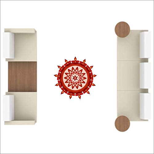 Diwali Special - Colourful Decorative Rangoli Sticker Size- 30 cm x 30 cm Set of 2 (AS150)