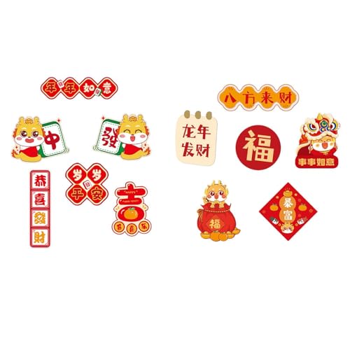 ATORSE® 6X Chinese New Year Refrigerator Magnets Ornament for Cabinet Door Holiday