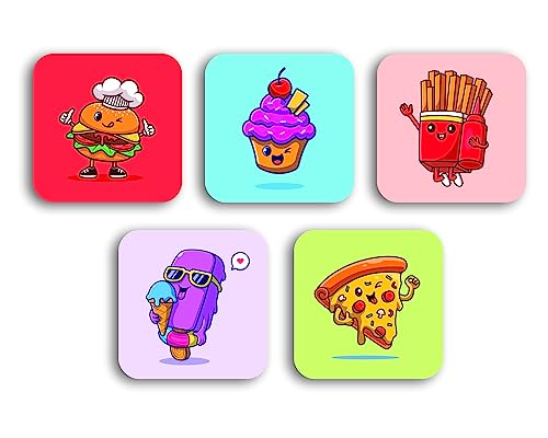 THE INDI - MELA  Yummy Food Acrylic Fridge Magnet (Set of 5) |FM035|