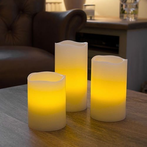 SWADEC LUMA Flameless Candles with Remote Control Timer (Multicolor ) -Set of 3