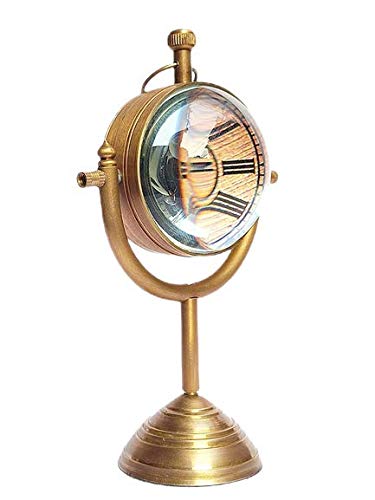 Ridhi Home Décor- Victoria London Antique Brass Moon Stand Table Clock