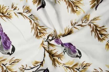 JAIPUR PLASTIC HOUSE Floral, Animal, Printed Single Dohar for AC Room (Cotton, White-Purple)