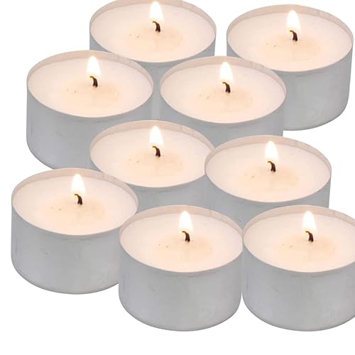 Daisy Day Long Burning Tea Light Candles | Tealights Candles Set of 10 | Small- 08 Gram Each | Burning Time- 5-6 Hours appx | Pack of 10 (Pack of 54)