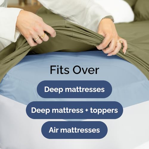 Extra Deep Pocket Sheets - 4 Piece Sheet Set - King Size Sheets Deep Pocket - Extra Deep Bed Sheets - Deep King Fitted Sheet Set - Super and Ultra Deep Sheets - For Deep Pockets Mattress - Fits Easily