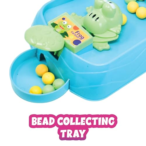 ToyMagic Hungry Feed Me Frog Game with 16 Beans|Eat The Beans|Hungry Frog Game for Kids|2 Player Family Party Board Game|Press The Frog|Collect More Beans|Best Birthday Gift for Kids 4+|Made in India