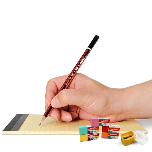 NATARAJ Writing Kit|5 Pencils|1 Filly Sharpener|1 Pouch of 5 Pebbles Erasers|1 Itip Gel Pen|1 Classic Ball Pen|1 15cm Scale|1 Pasto Eraser|Portable Kit|Academic Kit|Ideal for Gifting