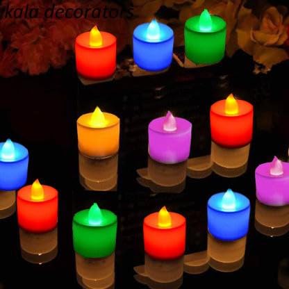 B S NATURAL Flameless Artificial LED Tea Lights Plastic Candle for Home Decoration