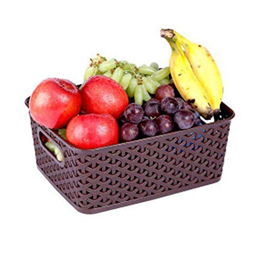 Kuber Industries Plastic 3 Pieces Small Size Multipurpose Solitaire Storage Basket With Lid (Multi), Rectangular