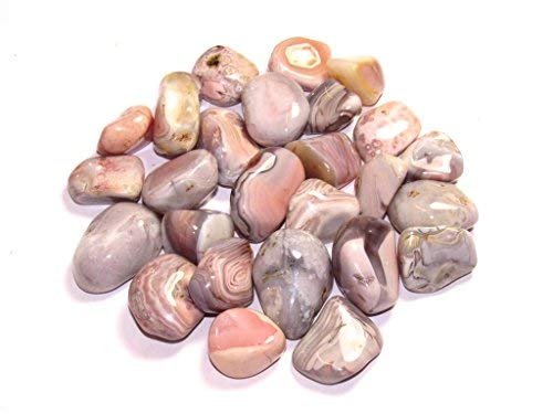 Zentron Crystal Collection: 1 lb Tumbled Pink Botswana Agate in Velvet Bag