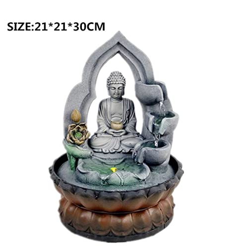 ATORSE® Zen Fountain Buddha Desktop Waterfall Ornament Yoga Figurine Us Plug Statue