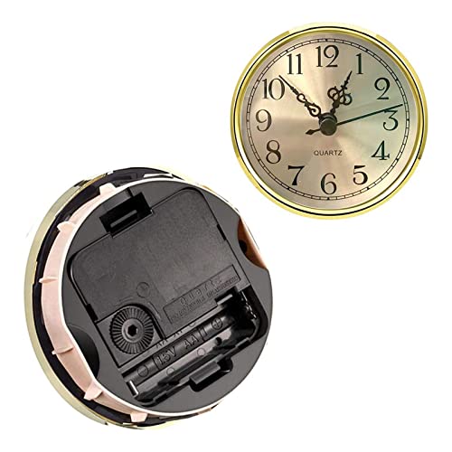 LOOM TREE 90Mm Quartz Clock Insert Arabic Numbers Battery Operated Repair Parts Gold | 1 Piece Clock Insert