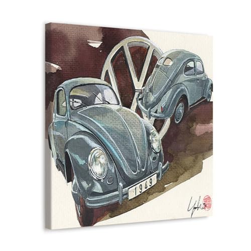 GADGETS WRAP Canvas Gallery Wrap Framed for Home Office Studio Living Room Decoration (10x10inch) - Vw Standard Limousine