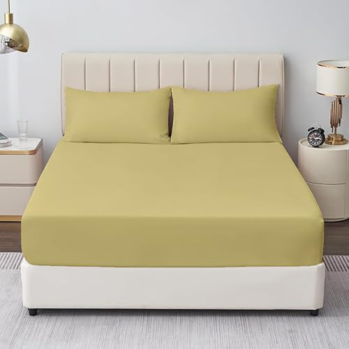 COTTONWOOD Elastic Fitted Microfiber Bedsheets, Breathable and Hypoallergenic Ultra Soft Fitted Bed Protector 72"x72"