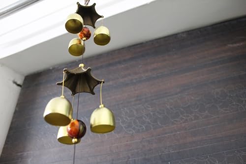 Wind Chimes for Home Balcony Garden Positive Energy, 2 Layered with 6 Bells Aluminium Windchime