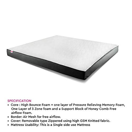 Zone8 Queen Size Dual Feel 6 Inch Ortho-Memory Foam Zonal Mattress