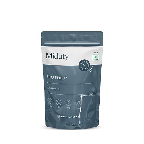 Miduty by Palak Notes ShapeME Up Plant Protein - Vanilla Flavour - 1 Billion Probiotics - Vegan Protein Shake for Lean Weight Loss - Protein Powder - Effective Weight Management - 500gm