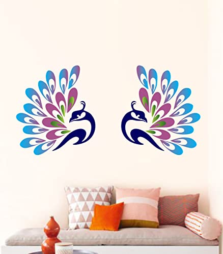 Decor Kraft Peacocks Wall Sticker & Decal,Size- 58 Cm X 26 Cm,Bird