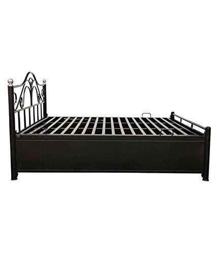 Royal Interiors Simron Metal King Size Bed with Foam Mattress and with Hydraulic Storage for Bedroom Living Room Furniture Double Bed for Home (King Size) (75"x72")