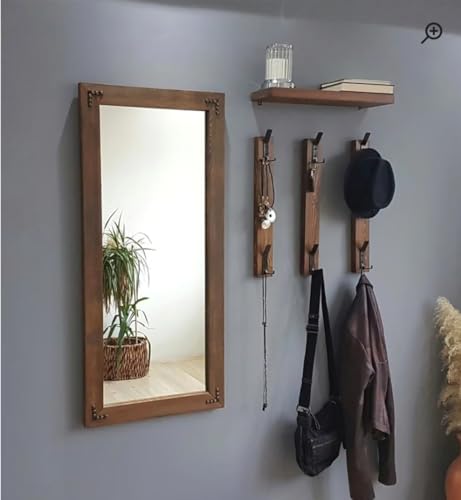 wellgoodhouse Classic Style Wall Mirror with Hanger Set Dressing Mirror with Unique Piece Wall Mirror Gym Mirror