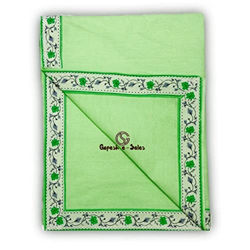 Gopesh e-Sales® Single Bed Dohar Blanket, Fabric - Pure Cotton -गर्मी में ओढ़ने वाली चादर (Pack of 1) Green