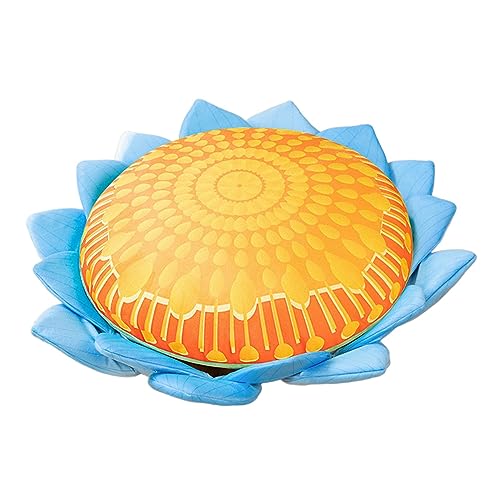 CALANDIS® Floor Pillow Patio Flower Shaped Tatami Cushion for Living Room Dorm 45Cm Buddha Blue Flower | 1 Cushion Pillow