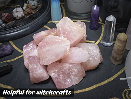 Zaicus Rose Quartz Rough Stone - Raw Stones and Crystals Bulk for Tumbling, Jewelry Making, Cabbing, Lapidary, Fountain Rocks, Decoration, Wire Wrapping, Reiki Crystal (500 Gram)