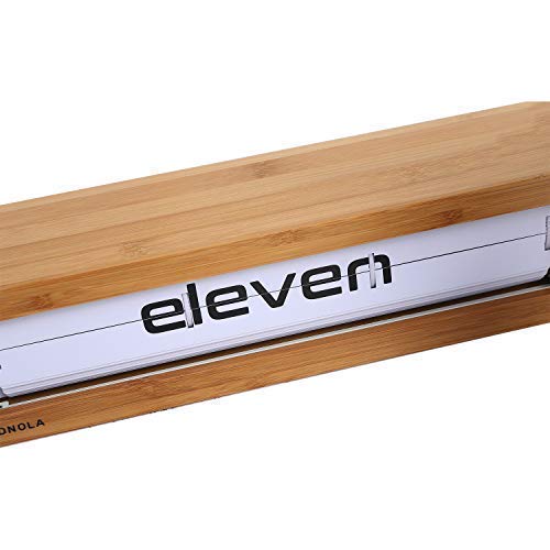 Cloudnola Texttime Wood Wall and Tabletop Flip Clock and Wall Decor, Bamboo and White, 24 inches Wide, Battery Operated Digital Display, Perfect for Living Room, Kitchen, Bedroom, Office and More!