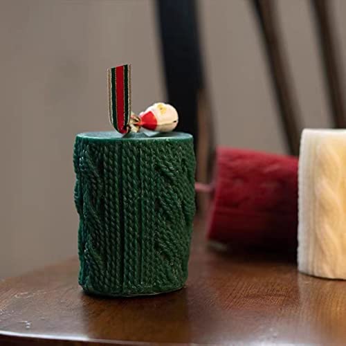 ATORSE® Mini Yarn Candle Flameless Decorative Romantic for Holiday Valentines Dating Green