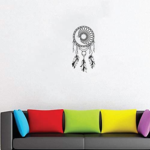 VVWV Moon Dream Catcher Wall Stickers for Living Kids Girls Boys Bedroom Home & Kitchen Hall Wall Vinyl Decor L x H 30 x 70 Cms